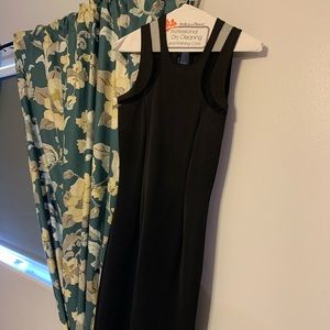 Zara black form fitting midi dress